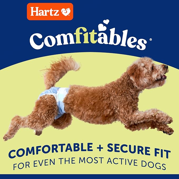 Hartz Disposable Dog Diapers, Size S 36 count, Comfortable & Secure Fit, Easy to Put On | Comfortable & Secure Fit, Easy to Put On, Super Absorbent, Breathable Material, Adjustable Tail Hole, Male & Female Diaper
