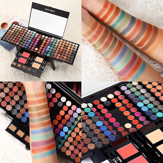 190 Colors Professional Makeup Kit for Women Full Kit, Pallet,All In One Gift Set girls, include Eyeshadow/Facial Blusher/Eyebrow Powder/Eyeliner Pencil/Mirror/makeup brush(004Y)