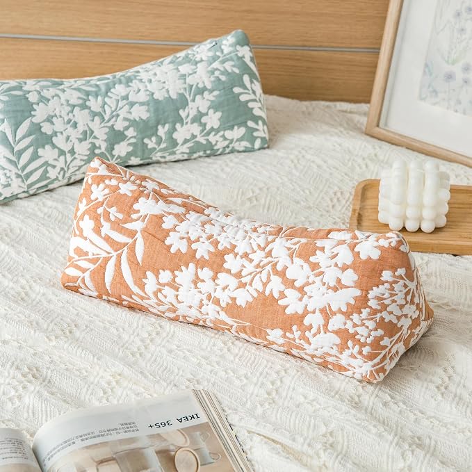 Buckwheat Neck Support Pillow Cervical Neck Cylinder Bolster Pillow,Buckwheat Hulls Adjustable Roll Pillow,Neck Pain Relief for Back and Side Sleepers Round Pillows for Lunch Break Green, 6*15 inch