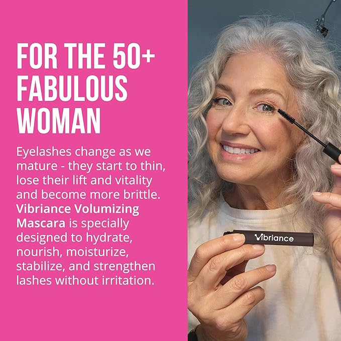 Vibriance Volumizing Tubing Mascara, Soft Black - Hypoallergenic, Moisturizing, Lifting, Long-Lasting - Special Tube Formula for 50+