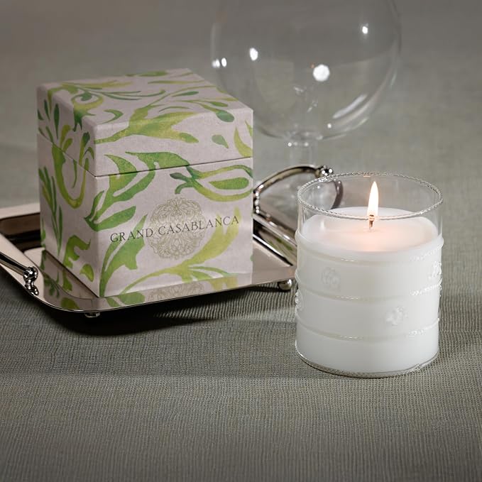Zodax Grand Casablanca Glass Jar Scented Candle for Home Decor - Single-Wick Candle Ideal for Kitchen and Bathroom - Makes a Great Gift for Women and Men - Lily of The Valley - 12 Oz.