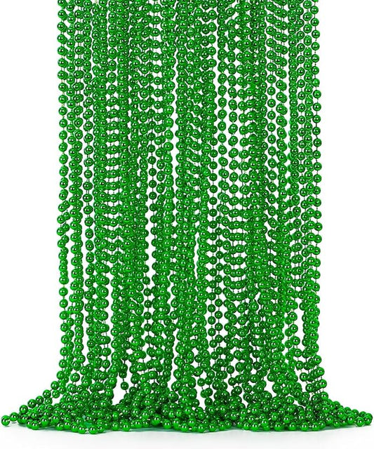 St Patricks Day Beads, 24PCS Christmas Beaded Necklace Accessories, Mardi Gras Beads Necklaces, Festival Parade Throw Accessories for Mardi Gras St. Patricks Christmas Party Wedding Supplies