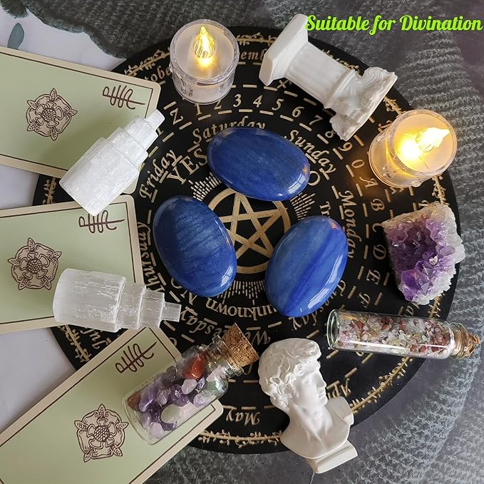 ZHIYUXI 2.4" Blue Aventurine Crystals Gemstones and Crystals and Stones Crystal Decor Energy Balancing Therapy Polished Stones Palm Stone Mediation Gifts 1PC