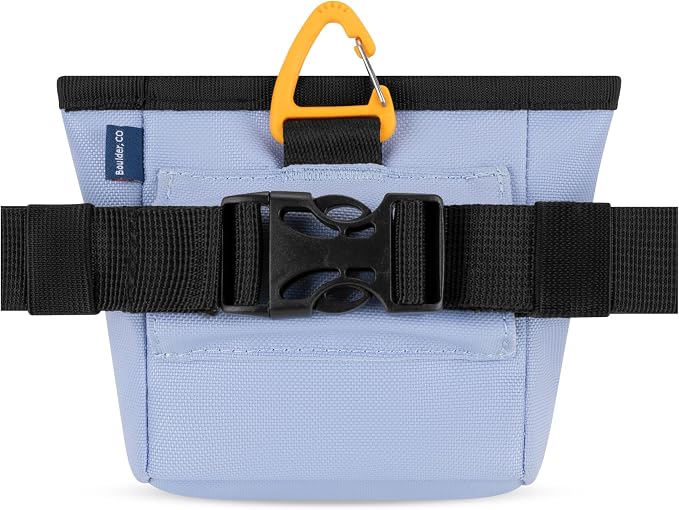 OllyDog, Goodie Treat Bag, Dog Treat Training Pouch | Magnetic Closure | 3 Ways to Wear | Hands-Free Waist Belt | Water-Resistant Recycled Vegan Fabric (Blue Heron)