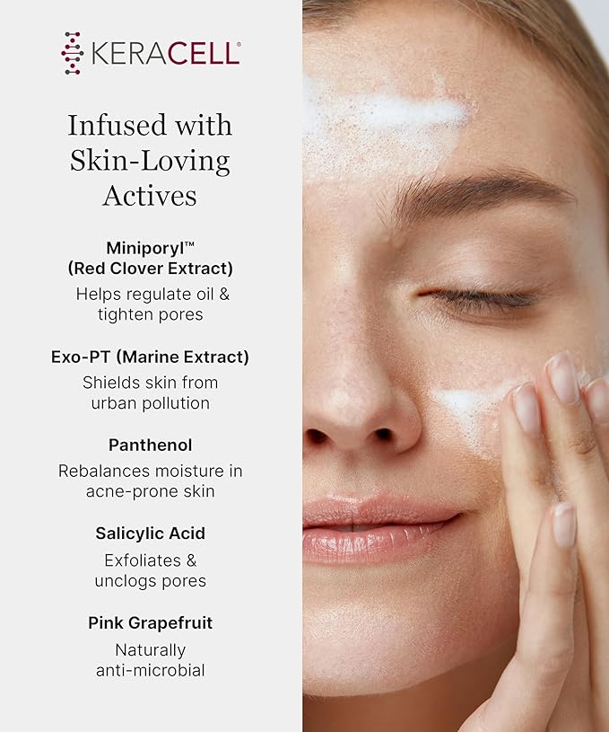 Pore Clearing Cleanser - Pore Cleanser & Minimizer with Salicylic Acid & Panthenol - Acne Cleanser Face Wash with MHCsc Technology - Moisturizes, Decreases Oil & Removes Impurities - 4 oz