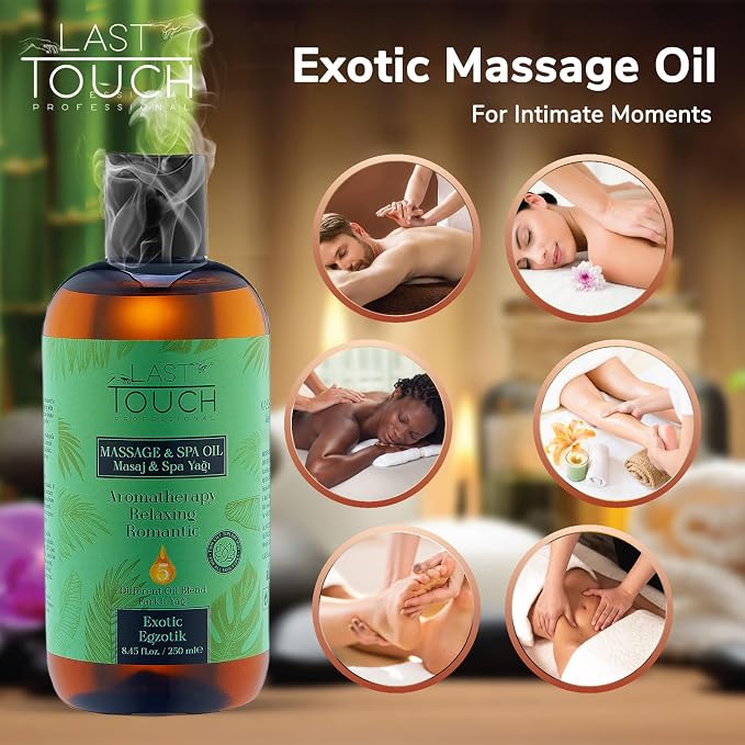 Exotic Sensual Massage Oil for Couples Sexual - Massage Oils for Date Night - Massage Oil for Massage Therapy - Aromatherapy Oil for Intimate Moments - Aphrodisiac Oil - 8.45 Fl Oz