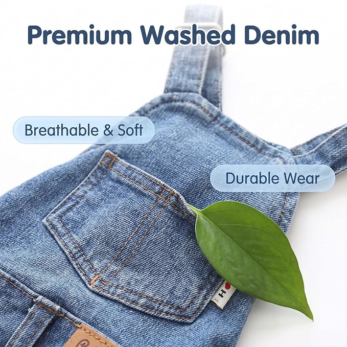Dog Denim Overalls Pet Jeans Jumpsuit Four Legs Clothes Outfits,L | Adjustable Strap Pet Clothes with Pockets;Soft Washed Jean Outfit for Small Medium Dogs Cats;Halloween Party Dog Costume