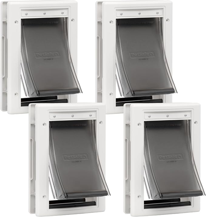 PetSafe Extreme Weather Plastic Pet Door, Small (Pack of 4)