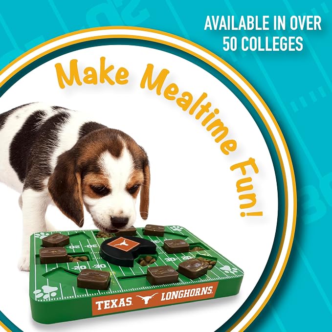 Pets First NCAA Texas Longhorns Puzzle Toy, Puzzle Treat Dog Toy, Interactive Dog Treat Toy, Dog Puzzle Feeding Slow Toy