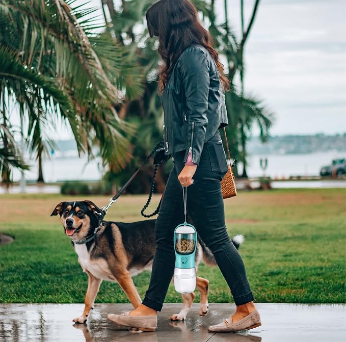 Cibaabo Dog Water Bottle Portable with Food Container & Filter for Travel | Feeding & Hydration | Travel Water Bowl | Portable Pet Dispenser | Dog Gifts | Puppy Essentials | for Hiking Camping Beach