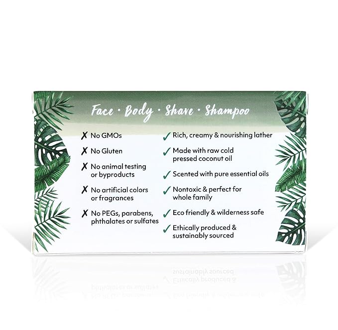 "Coco Fiji Soap Bar for Face and Body Infused With Organic Coconut Oil, Tea Tree Spearmint Essential Oil, Natural Soap for Moisturizing & Pore Purifying Skin, 7 oz, Pack Of 3 "