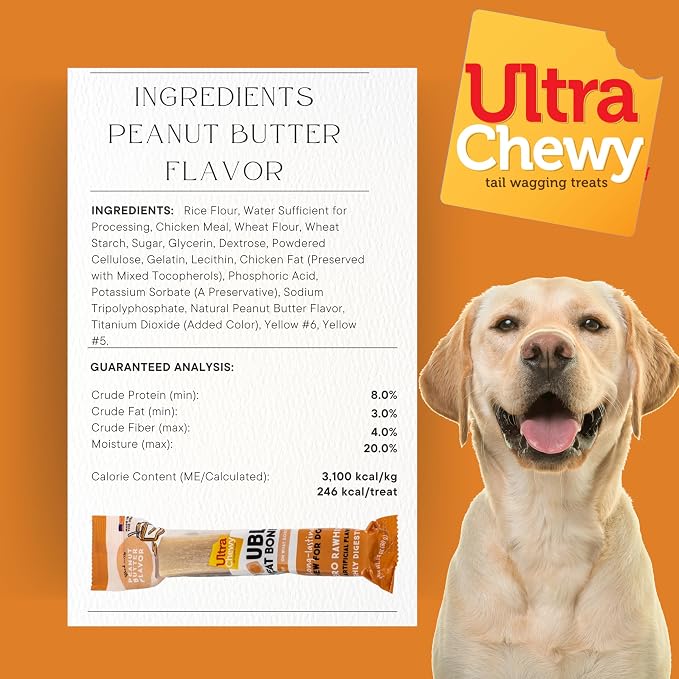 Ultra Chewy Favorites Double Treat Bones, Assorted Flavors, 2 Packs | 9 Bones Per Pack, Made in The USA, Healthy Treats, Easy to Digest, Promotes Dental Health