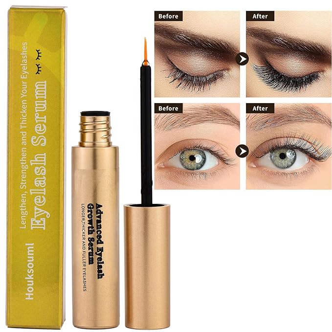 Eyelash Growth Serum Volumizing For Eyelash Growth Longer Thicker Lash Enhancing Serum Vegan, Advanced Lash Enhancing Treatment for Natural Lashes, 8mL (Yellow, 1 Count (Pack of 1))