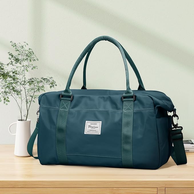 Travel Duffel Bag, Carry On Overnight Weekender Bags for Women | Travel Bag with Wet Pocket & Trolley Sleeve, For Spirit Airlines 18x14x8 Personal Item Bag