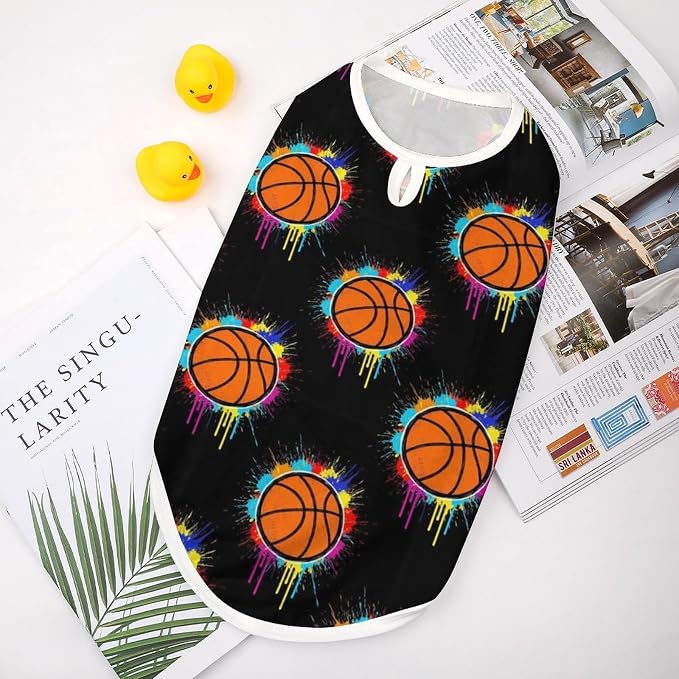 Dog Soft Breathable Clothes Cat Fashion Shirt Pet Orange Basketball Cute Tank Tops T Shirt