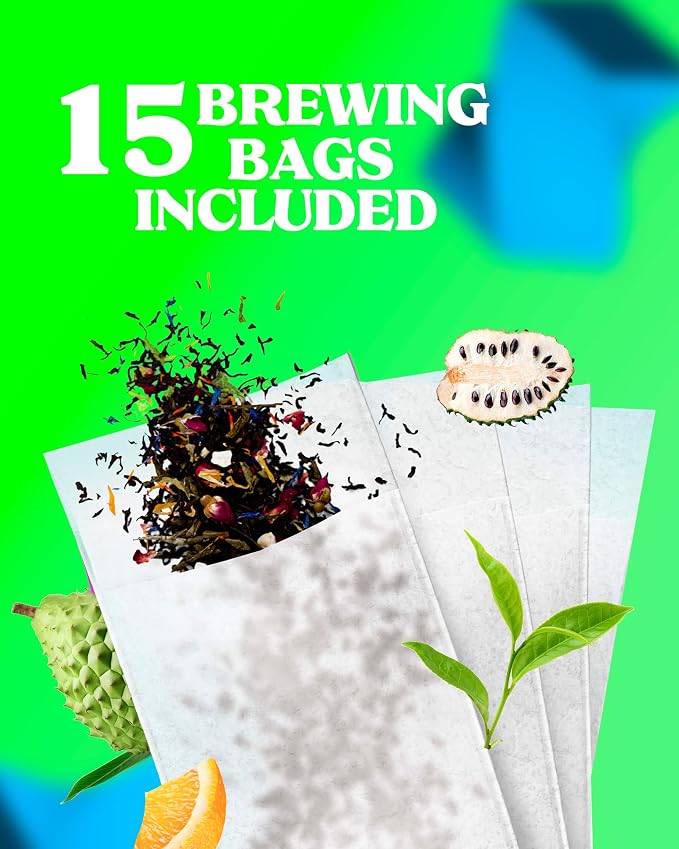 LOVARE Bahamian Soursop Loose Leaf Tea – 80 g Premium green tea blend with Pieces & Marigold Petals – Ukrainian Brand – Authentic Gift Tube with 15 Paper Filters – Easy to Brew tea Blend (Bahamian Soursop)