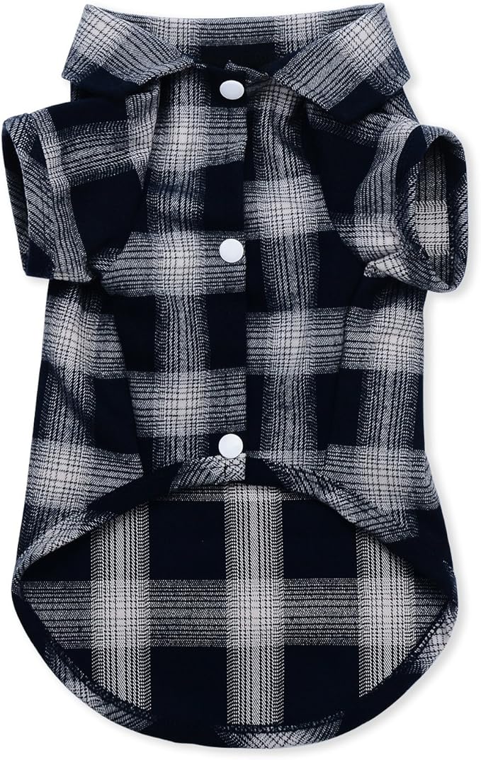 Koneseve Dog Shirt Pet Plaid Clothes T-Shirts Sweater Bottoming Shirt for Small Dog Cat Puppy Grid Adorable Wearing Stylish Cozy Halloween,Christmas Costumes (Blue;M/Medium)