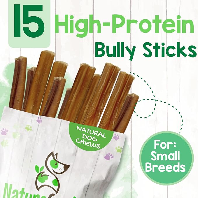 Nature Gnaws Extra Thin Bully Sticks 5-6" Rawhide Free Dog Chews, 50 Count | Long Lasting for Light Chewers and Puppies - Natural Beef Dog Chew Bones - Single Ingredient - No Artificial Preservatives