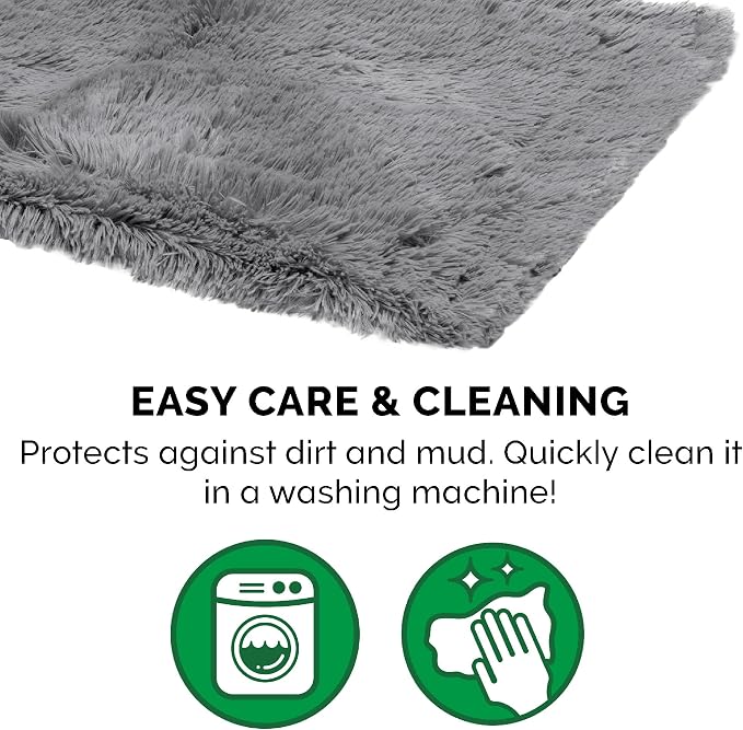 Furhaven Waterproof Throw Blanket for Dogs & Indoor Cats, Reversible Protective Pet Blanket, Small, Long Faux Fur & Velvet, Gray