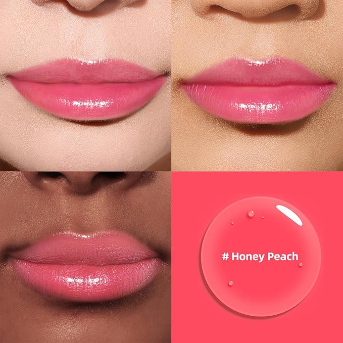 bayfree Liquid Cheek & Lip Stain, Korean Lip Tint with Moisturizing & Weightless, Non-Sticky, Long-Lasting, Kiss-proof, All Long-wearing, Vegan Makeup (Honey Peach)