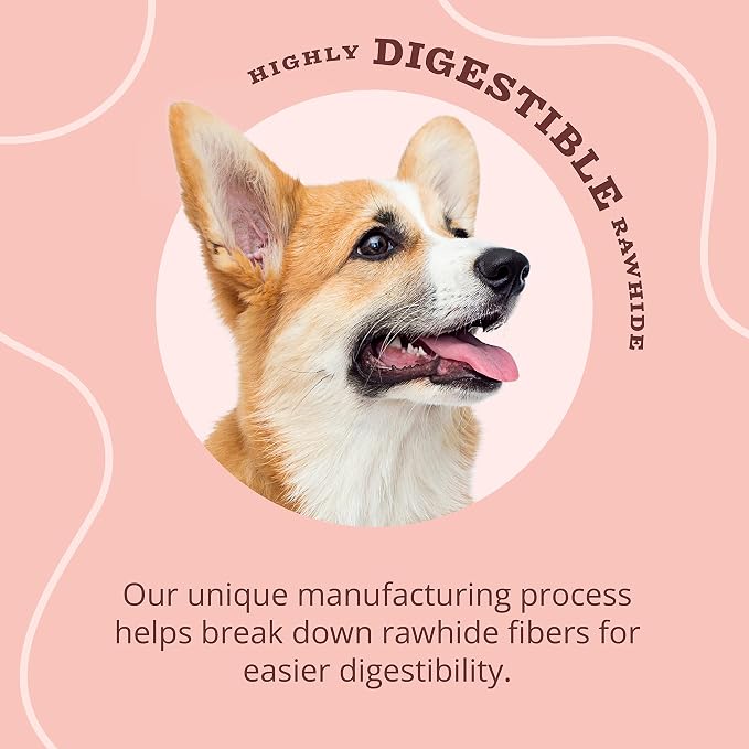 Better Belly Proteins with Real Venison Small Rolls 6 Count, Digestible Rawhide for Dogs, 4.2 OZ (Pack of 4)