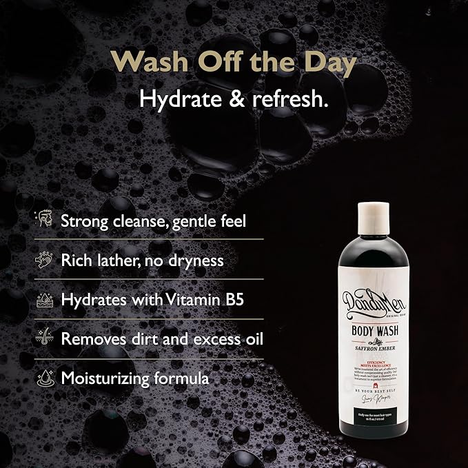 DandyMen Hydrating Bodywash for Men – 16oz (1-pack, Saffron Ember)