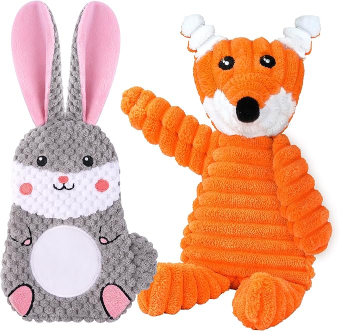 Zeaxuie Valued Puppy Toys for Teething, 2 Pack Puppy Chew Toys with Cute Squeaky Toys, Interactive Small Dog Toys