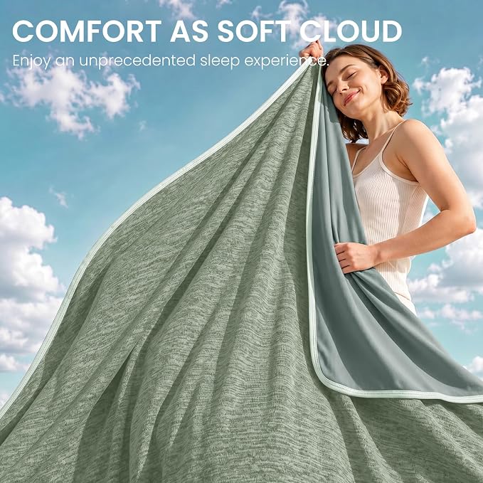 Cooling Blanket for Night Sweats Absorbs Heat to Keep Adults, Children Cool on Warm Nights, Q-Max 0.5 Cooling Blankets for Hot Sleepers, Ultra-Cool Lightweight Sofa Throw Blanket (50"x70") | Absorbs Heat Cold Summer Blanket for Night Sweats & Menopause...