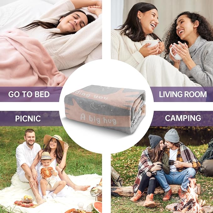 Get Well Gifts for Women Men, Hug/Healing Blanket | Thinking of You/Cancer Care/Sympathy/After Surgery Gifts for Friends, Sister, Coworkers, Soft Throw Blankets 50'' x 60''