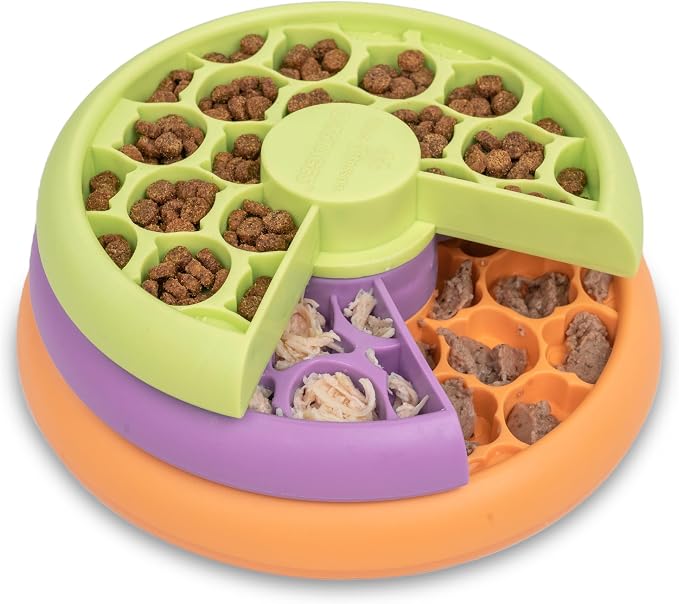 Catstages Nina Ottosson Kitty Lickin' Layers Cat Toy Treat Puzzle, 6.6" | Level 2 Intermediate, 3 Layers, 70+ Treat Compartments, Dry or Wet Food, Slow Feeder, Enrichment, Indoor Cats & Kittens