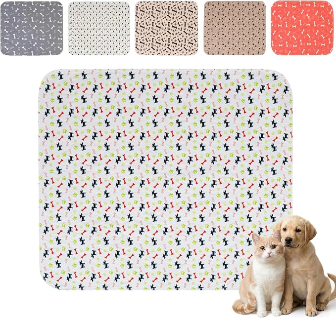 Puppy Pee Pads with Pheromones,Forever Pad,Washable Pee Pads for Dogs,Reusable Dog Pee Pads,Waterproof and Leak-Proof,Non-Slip Base Training Pad Suitable for Home(White,XS:11.8*11.8in)