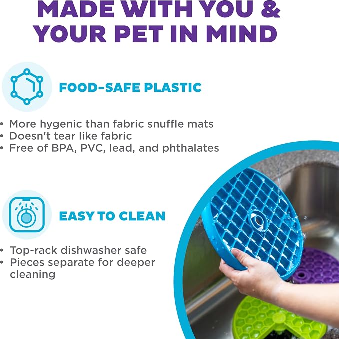 Outward Hound Nina Ottosson Lickin’ Layers 3-in-1 Dog Toy Treat Puzzle, 10" | Level 2 Intermediate, Interactive Slow Feeder, Lick Mat, Puzzle, Holds 2 Cups Food, Non-Slip Base, Enrichment, Dogs & Puppies