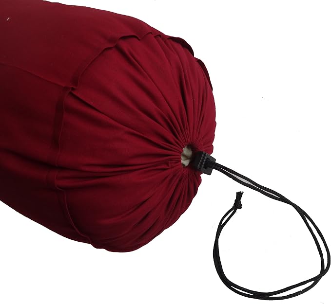 Burgundy Bolster Pillowcase - Neck Roll Round Bolster Cover for Bed Sofa Chair Couch Lounge Cotton 6" Diameter x 26" Long (15 cm Diameter x 66 cm Long) Removable Cover