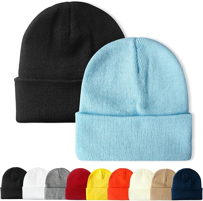 PFFY Unisex Beanie Hats for Men Women Knit Winter Beanies