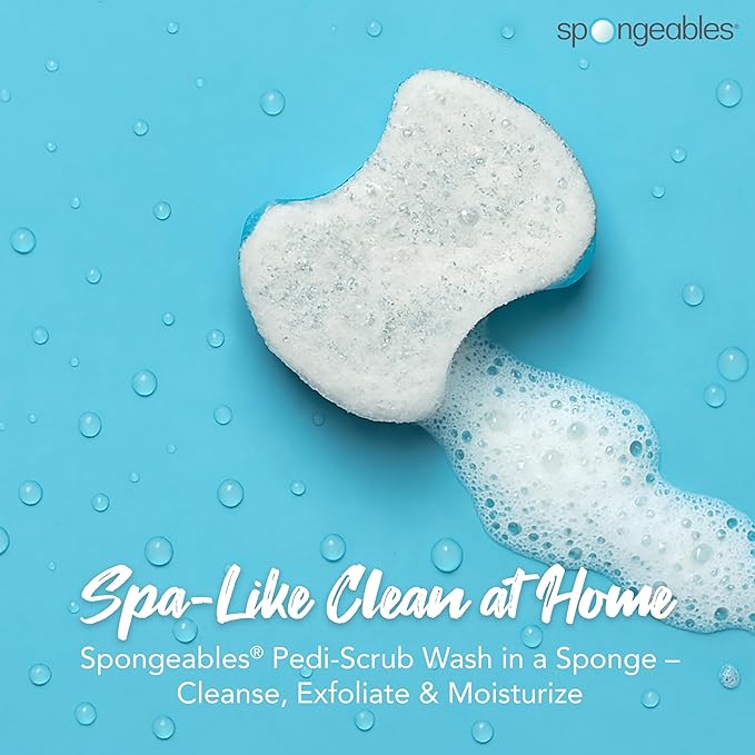 Spongables Pedi Scrub Foot Exfoliating 20+ Wash Sponge, Clean & Fresh, 1 Count