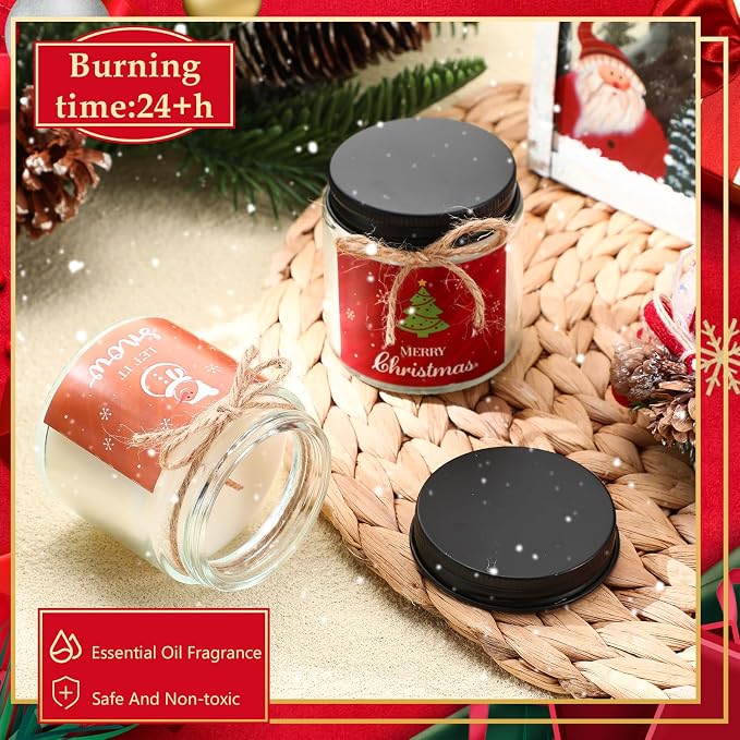 MTLEE 6 Pcs Christmas Candles Gifts Bulk Scented Candle Jars for Coworkers Women Aromatherapy Candles for Home Xmas Birthday Gifts Yoga(Bright Style)