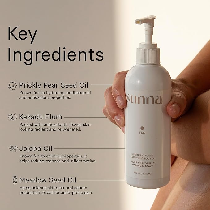 Hydrate Me Cactus & Agave Body Oil With Nourishing Botanicals - Non-Greasy & Fast Absorbing - Organic & Natural Ingredients - Made in Canada - 236ml