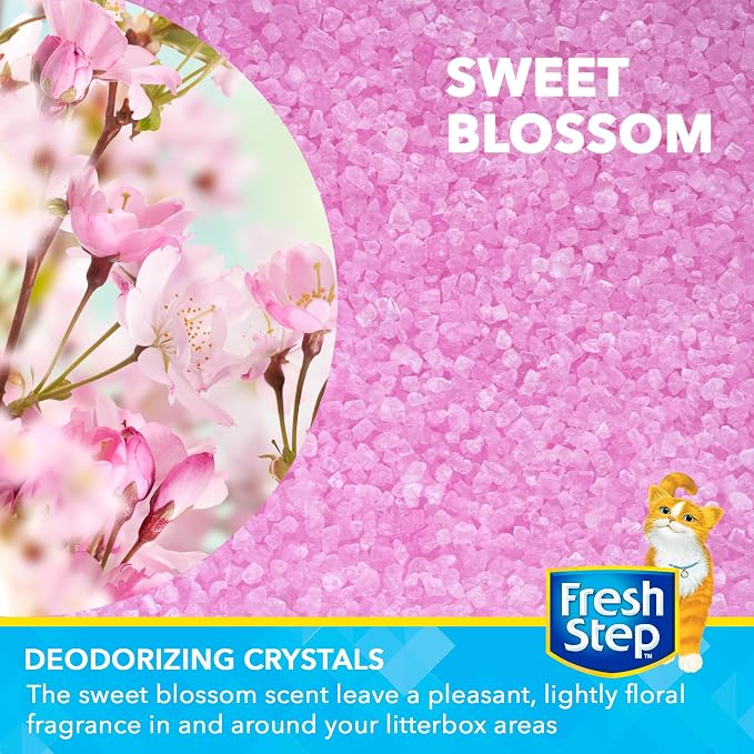 Fresh Step Cat Litter Crystals Deodorizer, Non Toxic Odor Neutralizing Crystals for Litter Boxes that Help Control Smells and Keep Home Areas Fresh, Sweet Blossom Scent, 15 Ounce | Non-toxic odor neutralizing formula, controls litter box smells, keeps ...