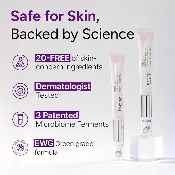 Lifderm Eye Cream with Collagen & Vibrating Device for Wrinkles, Anti-Aging, Dark Circles – Lifting, Firming, Tightening, Depuffing, Nourishing Korean Skincare (20ml 0.6 fl oz)