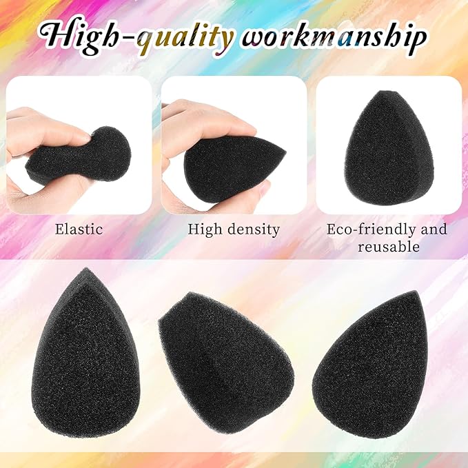 20 Pcs Petal Face Paint Sponge, High Density Face Painting Supplies Droplets Makeup Paint Sponges High Density Black Faces Paintings Kit for Adults Art Work and Body Paintings Halloween Christmas