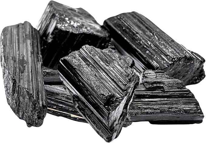 Amazing Gemstone Black Tourmaline Crystal - 1 Piece of 200-350 Grams - Very High Grade Black Tourmaline Crystals Rough Raw for Protection, Good Vibes Turmalina Negra Piedra Originales