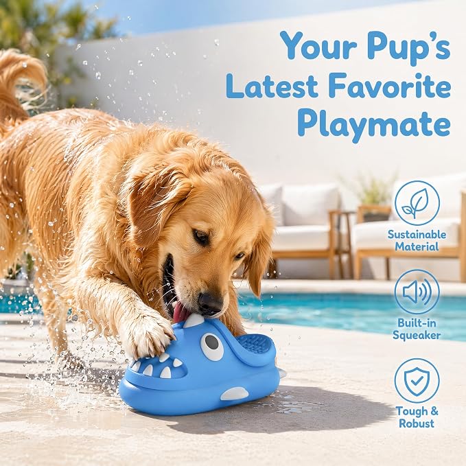 Shark-Shaped Dog Chew and Drag Toy, Squeaky Indoor/Outdoor Plaything, Interactive Chewing Toy for Dogs, Sound-Emitting Toy for Self-Entertainment and Boredom Relief