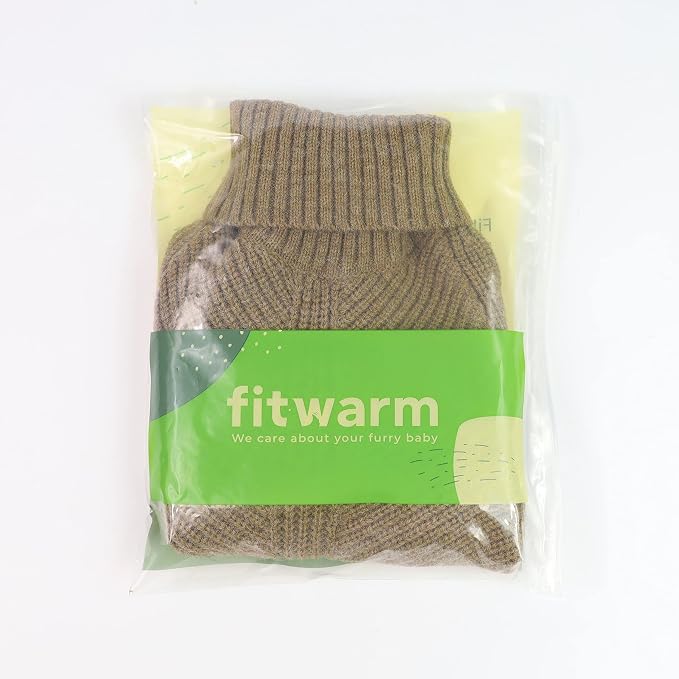 Fitwarm Thermal Knitted Dog Sweater Doggy Winter Coat Pet Clothes Doggie Turtleneck Jacket Puppy Outfits Cat Sweatsuit Sage Green XS