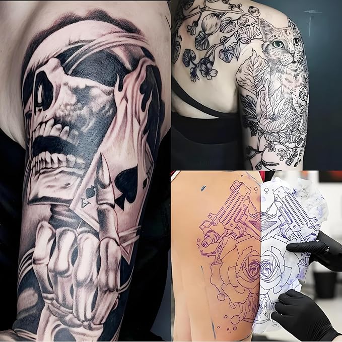 Rayyl Tattoo Transfer Gel 2Pcs Stencil Gel Transfer Cream Professional Safe & Easy Body Art Skin Solution for Tattoo Artists and Beginners Tattoo Studio (70g Each)