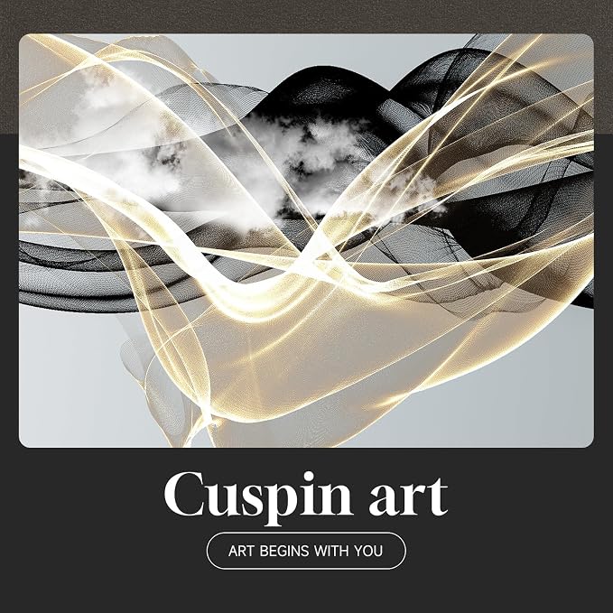 Large Framed Modern Luxury Abstract Wall Art for Living Room, 3 Piece Minimalist Prints Paintings Artwork for Walls, Black White Gold Abstract Line Pictures for Hallway Dining Bedroom Office Wall Decor