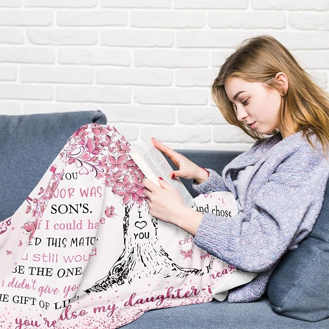 Daughter in Law Gifts, Daughter in Law Birthday Gifts from Mother in Law, Best Mothers Day for Future DIL Blanket 60"x 50"