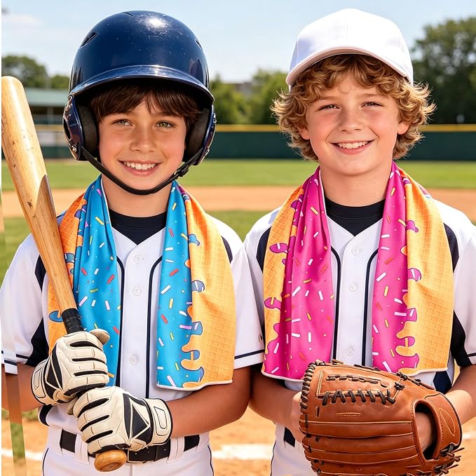 12Pcs Baseball Drip Cooling Towels, Neck Cool Towels Reusable Sweat Wicking Chill Towels Baseball Team Gift,for Baseball Team Summer Party Favors Beach and Camping
