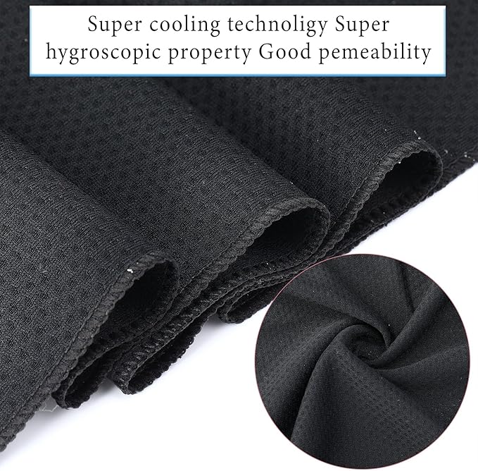 Honoson 20 Pcs Cooling Towels for Neck and Face, 47"x12" Sports Breathable Ice Towels Microfiber Chilly Sweat Rags with Portable Bottle for Gym Golf Athletes Yoga Workout Hot Weather (Black)