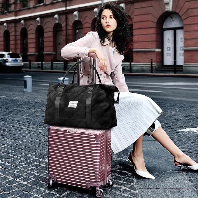Travel Duffel Bag, Carry On Overnight Weekender Bags for Women | Travel Bag with Wet Pocket & Trolley Sleeve, For Spirit Airlines 18x14x8 Personal Item Bag