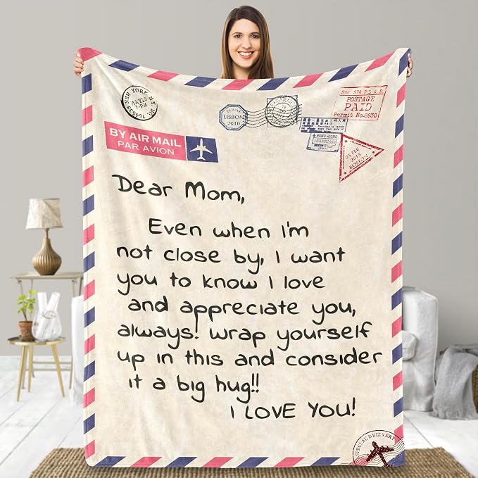 UFOORO Mothers Day Blanket Gifts for Mom from Daughter Son, Best Mom Ever Gifts, Presents for Moms, Mothers Day Ideal Blankets Present for Bed Couch 55 * 70 inch